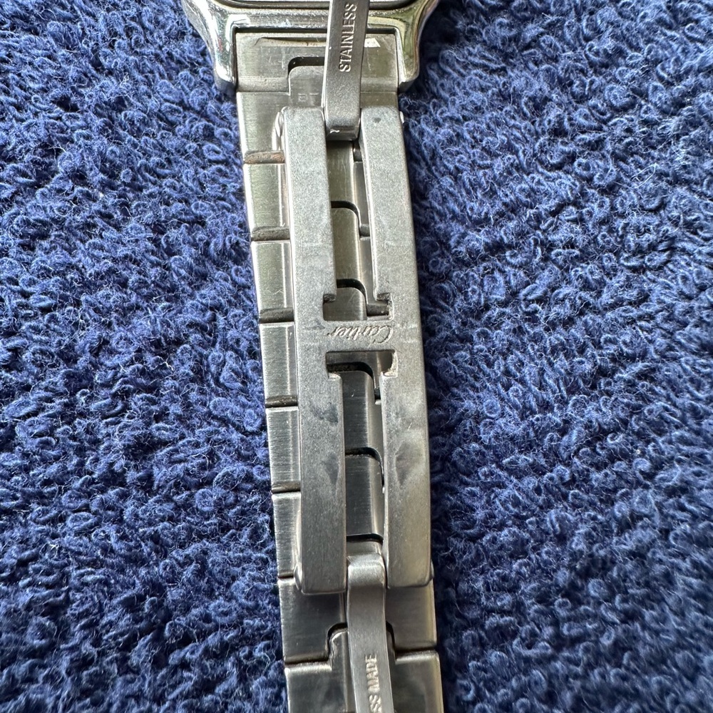 Vintage Cartier Santos Galbée Ref. 1565 Small 24mm Stainless Steel Quartz Watch - Picture 8 of 9
